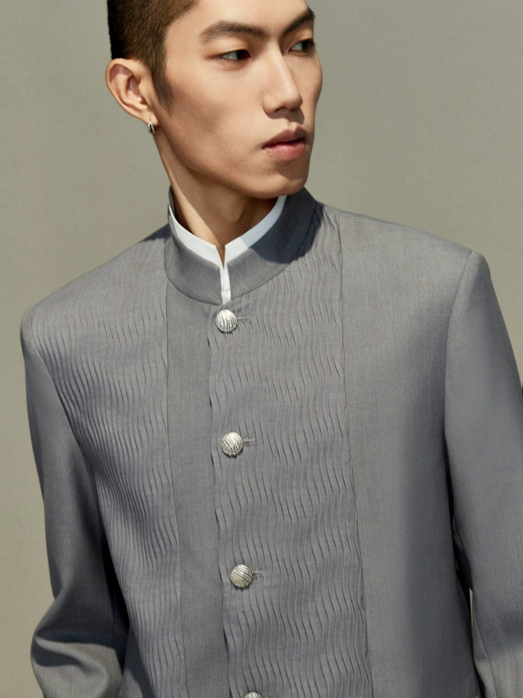 OWNLIFE wavy pattern modified tunic suit set - TOMMY.