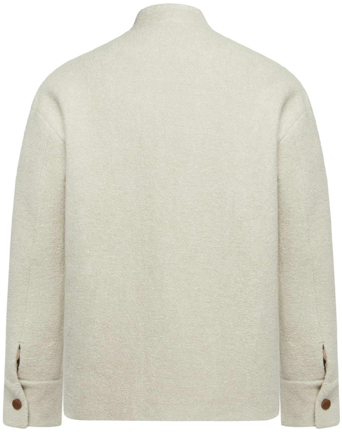 OWNLIFE fleece roll stand-up collar double placket buckle coat - BRAY.