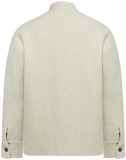 OWNLIFE fleece roll stand-up collar double placket buckle coat - BRAY.