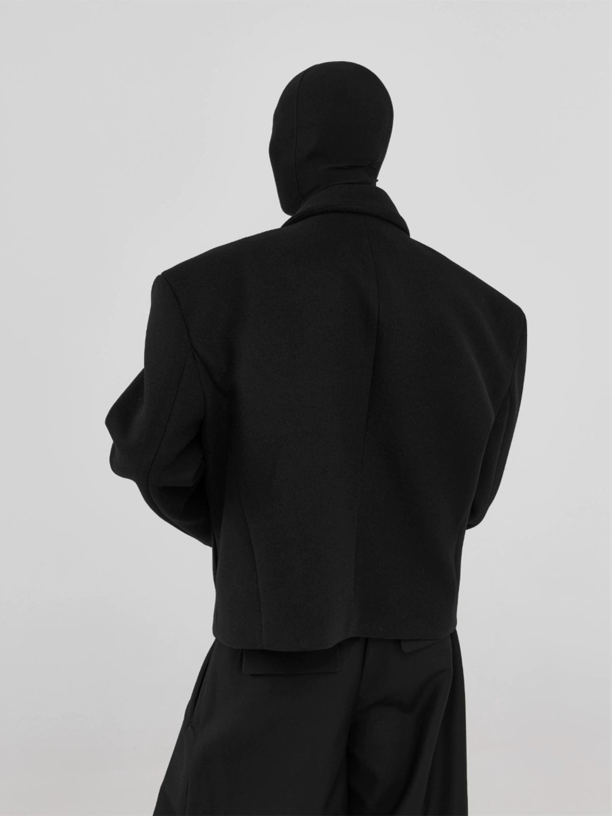 FRKM SCD Tweed Suit Black Loose Jacket with Concealed Buttons - BONNIE.