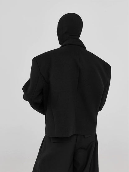 FRKM SCD Tweed Suit Black Loose Jacket with Concealed Buttons - BONNIE.