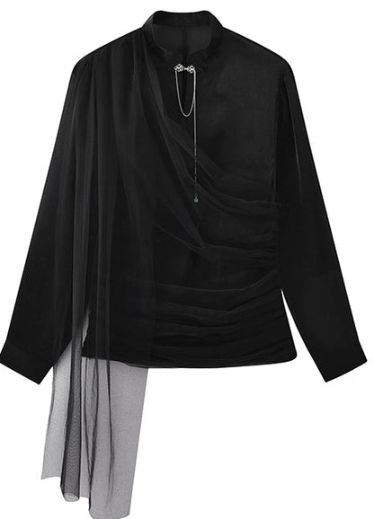 JIECHI stand-up collar summer tulle sunscreen shirt - LENNON.