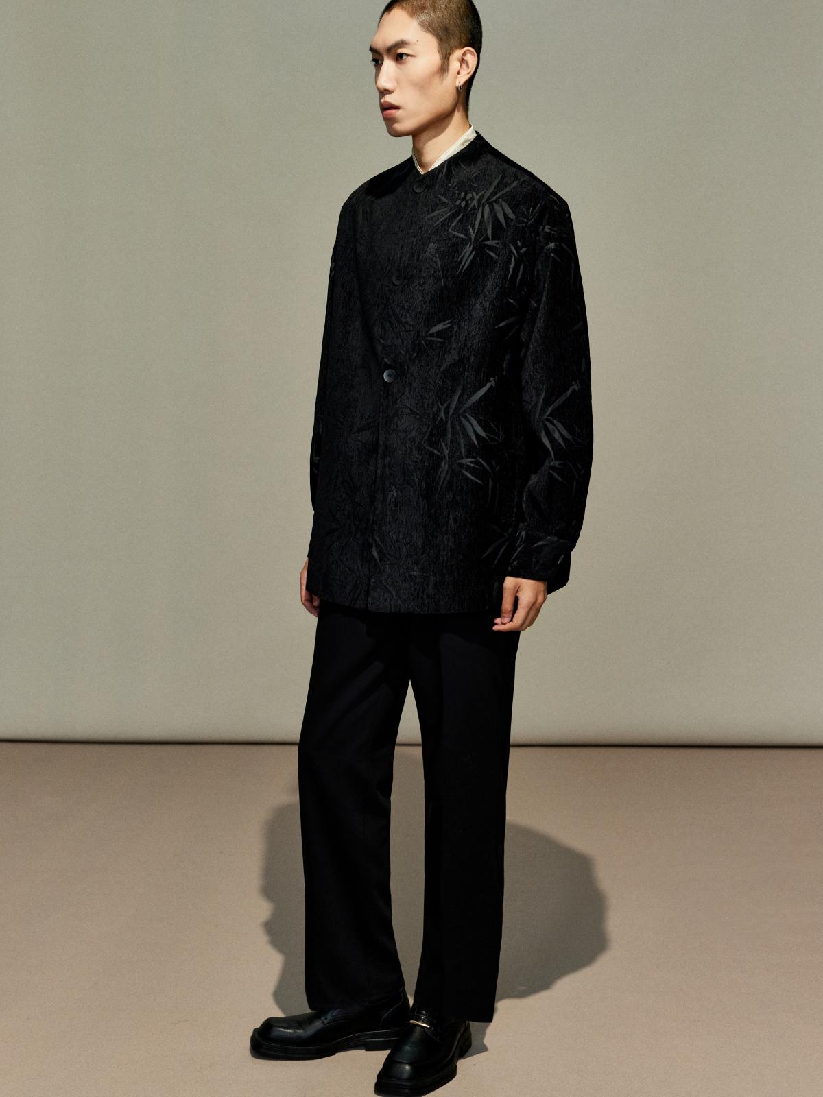 OWNLIFE bamboo sparrow chenille velvet jacquard jacket - JOSIE.