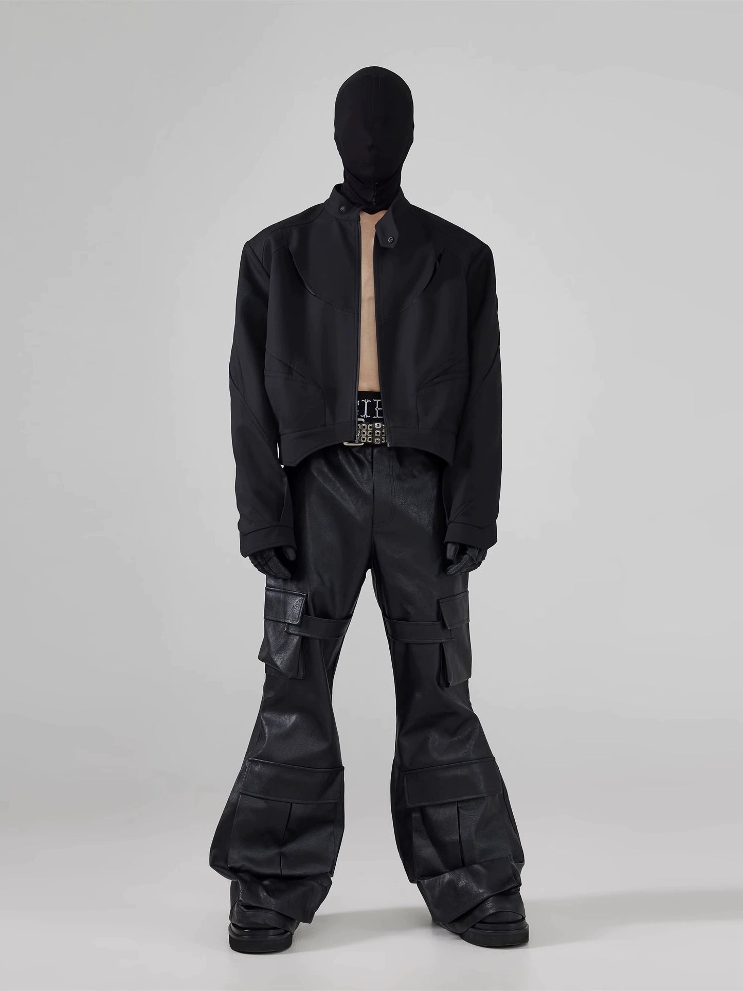 FRKM SCD Shaped Cutout Deconstructed Short Loose Black Jacket - HENDRICK.
