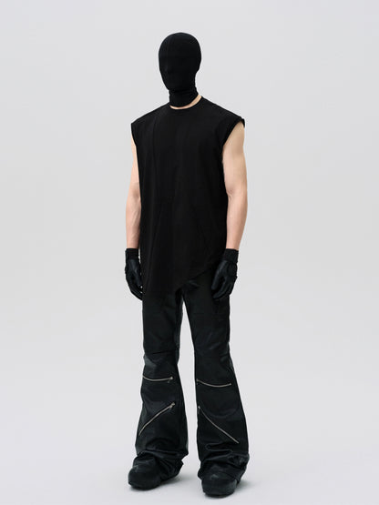 FRKM SCD Irregular Hem Deconstructed Triangle Sleeveless Vest - MORTLEY.