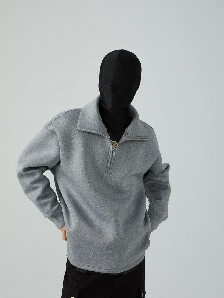 FRKM SCD  Gray Air Cotton Casual Loose Versatile High Neck Unisex Sweatshirt- XYLO.