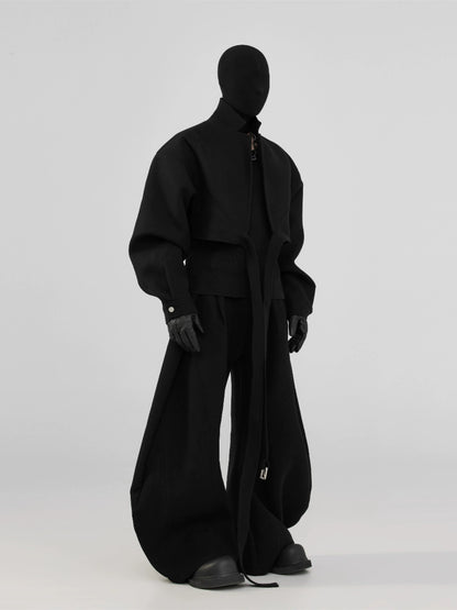 FRKM SCD Press-creased pleated scimitar Wide-leg extra-loose pants - DARREN.