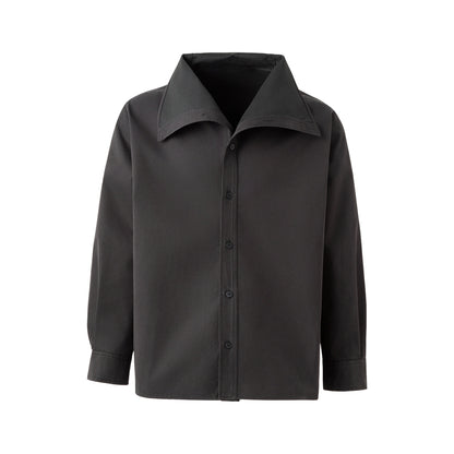 FRKM SCD Big Stand Collar Simple Loose Long Sleeve Shirt - TRAVIS.