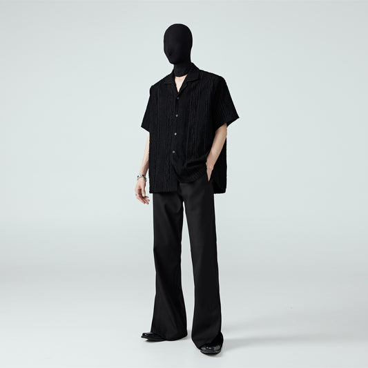 FRKM SCD Fleece panels/raw fringe Short sleeve shirt T-shirt - EDEN.