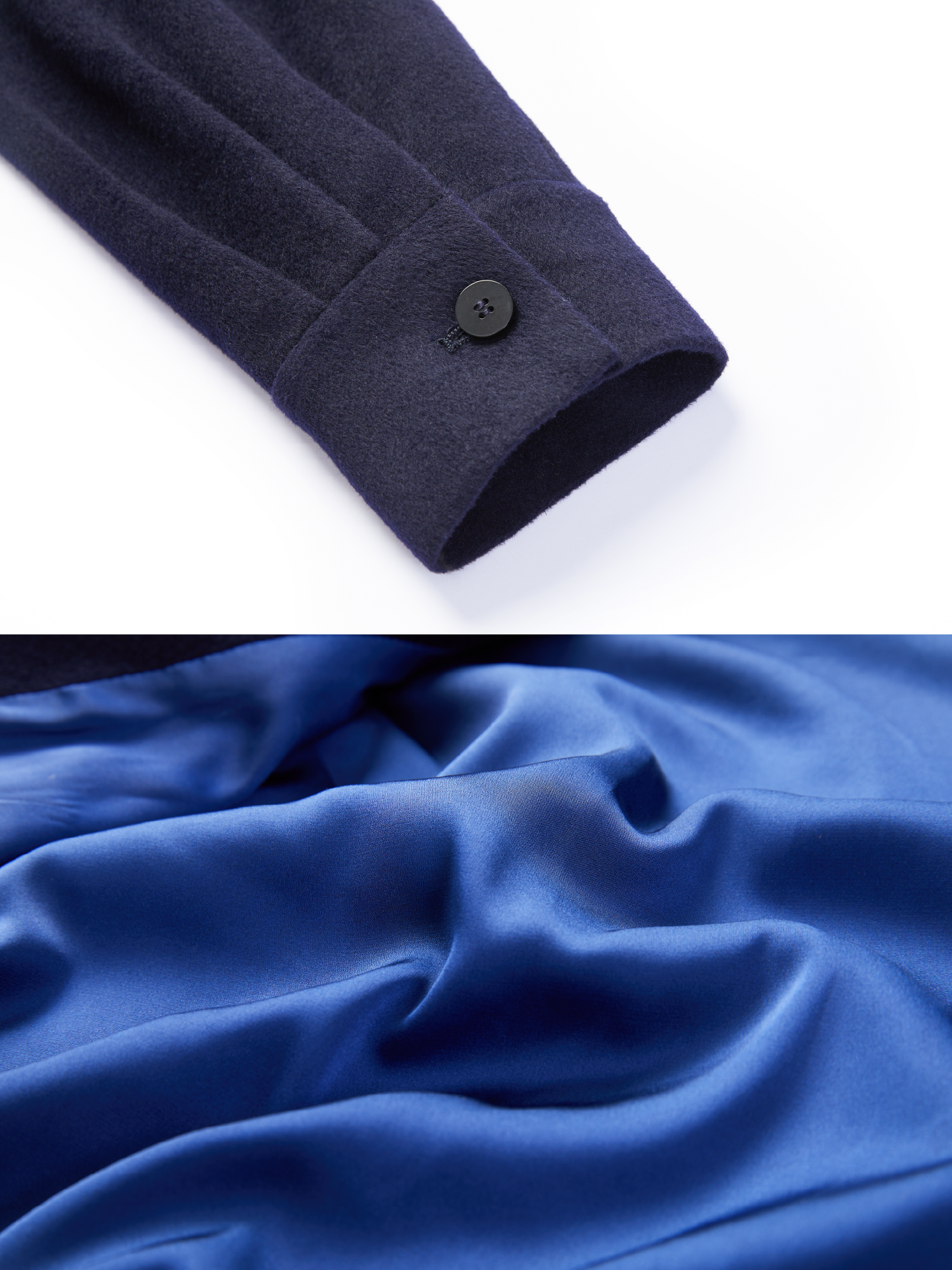 OWNLIFE stand-up collar partial placket buckle imported wool coat - ROY.