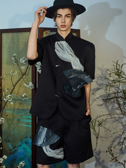 JIECHI short-sleeved men's appliqué shirt - KAANAN.