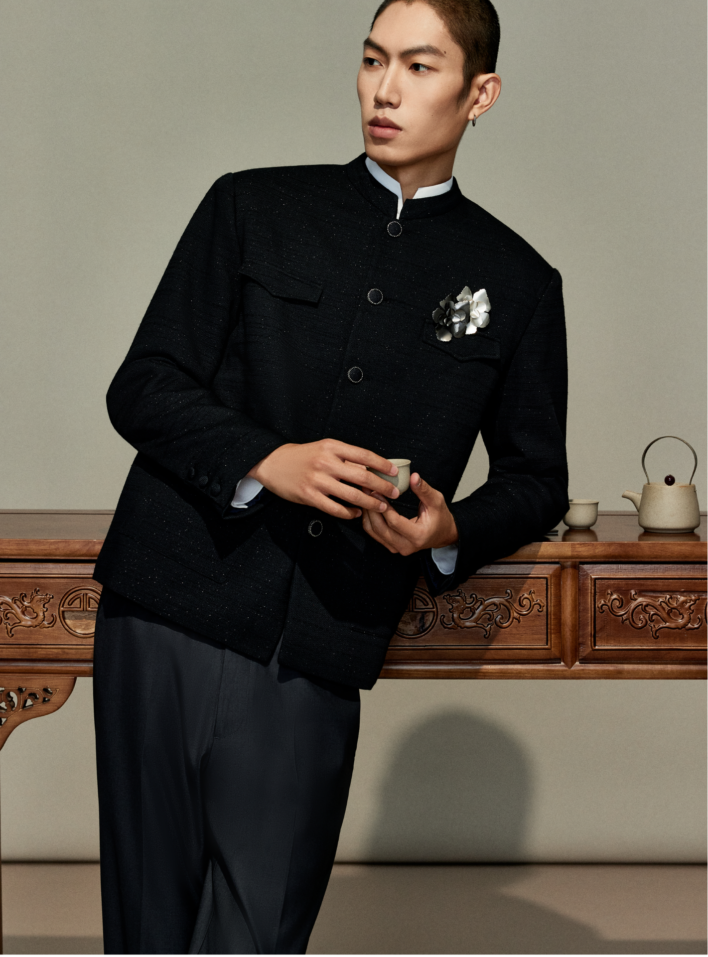 OWNLIFE cotton padded jacket with mulberry silk cotton liner - SILAS.