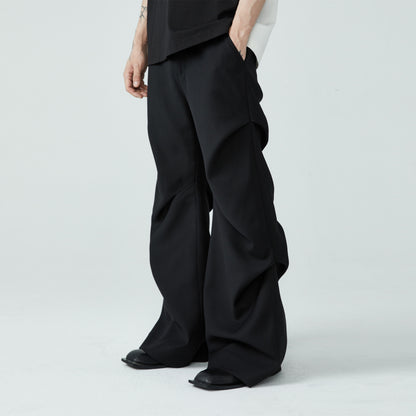 FRKM SCD SS Casual Summer Pleated Loose Flare Suit Pants -DANA.