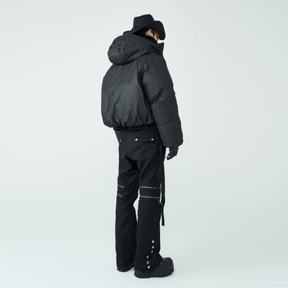 FRKM SCD FW 90 White Duck Down Thick Hooded Neutral Short Jacket - MALCOLM.