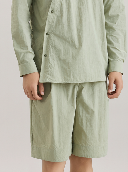 OWNLIFE stand-up collar shirt and shorts set - DECLAN.