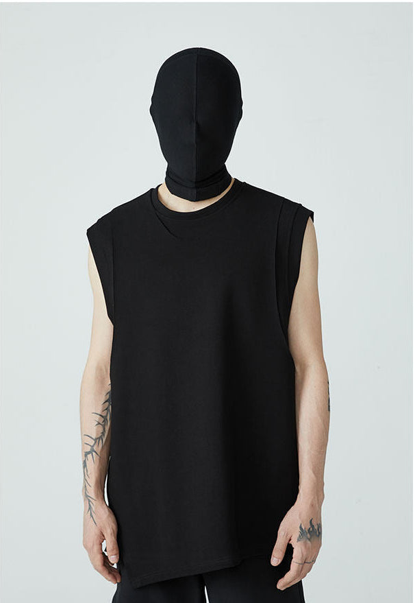 FRKM SCD deconstructed loose asymmetric sleeveless vest- CARTER.