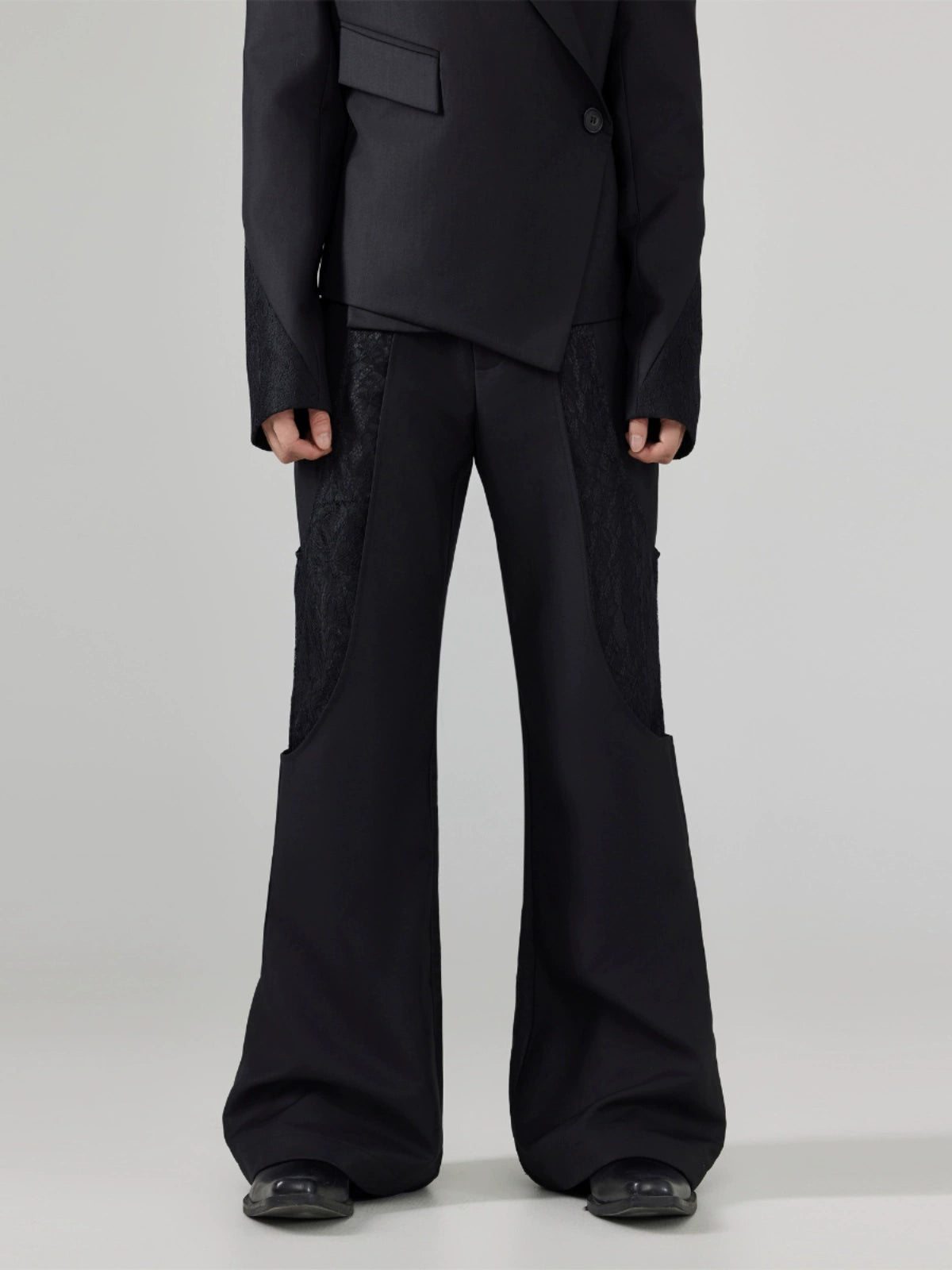FRKM SCD Deconstructed Black Slightly Flared Pants and Suit Set - OMAR.