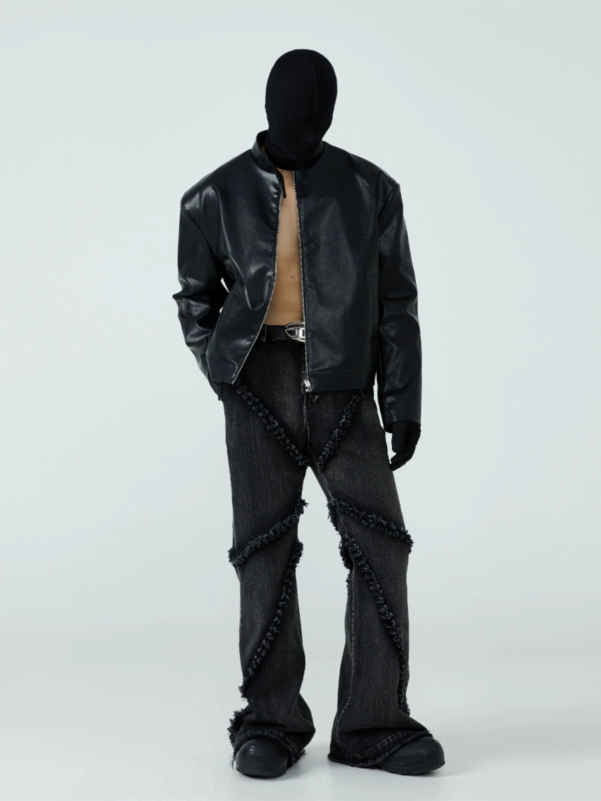 FRKM SCD 23 F W PU leather short slim stand-up collar jacket - QUITE.