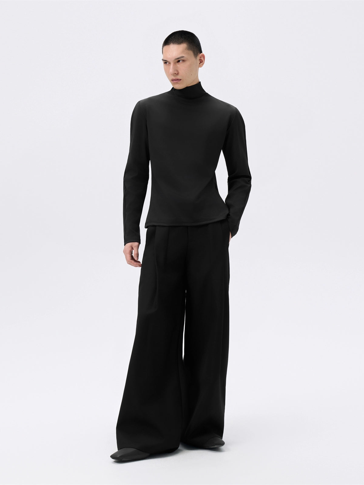 FRKM SCD Fitted Waist Long Sleeve High Neck Stretch Streamlined Top - NIGEL.