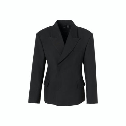 FRKM SCD  Nipped-in Waist Drap Inverted Triangle Fit Black Suit - SUNNY.
