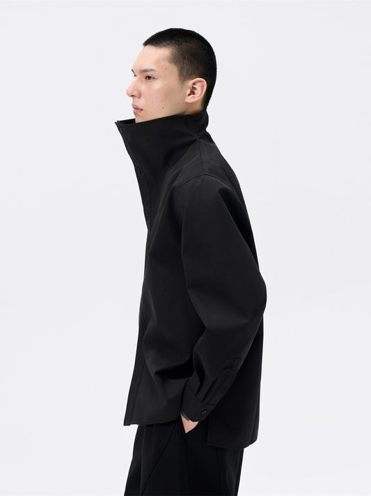 FRKM SCD Big Stand Collar Simple Loose Long Sleeve Shirt - TRAVIS.