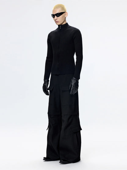 FRKM SCD Slim Fit Knitted Sweater Black Minimalist Versatile Top - DINA.