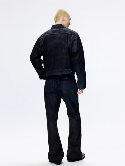 FRKM SCD Pure Hand Brushed Wax High Ounce Fabric Denim Jacket - ION.