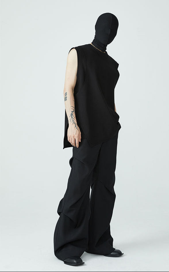 FRKM SCD deconstructed loose asymmetric sleeveless vest- CARTER.