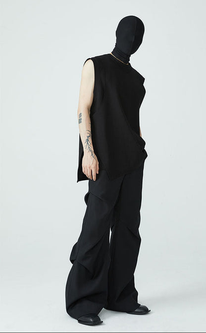 FRKM SCD deconstructed loose asymmetric sleeveless vest- CARTER.
