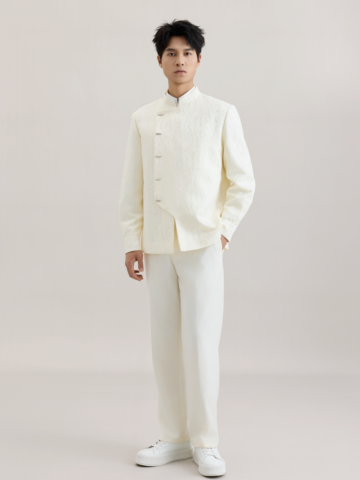 OWNLIFE white straight-leg stretchy pants - CHRIS.