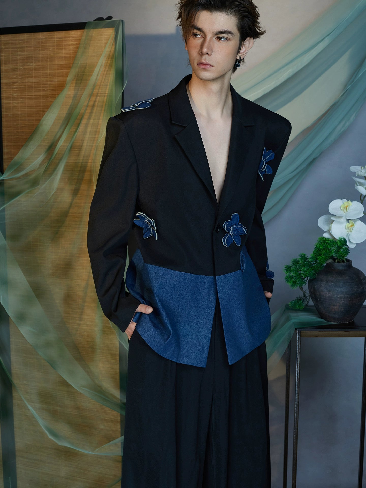 JIECHI Naraku Flower splicing loose men's suit- EAMON.