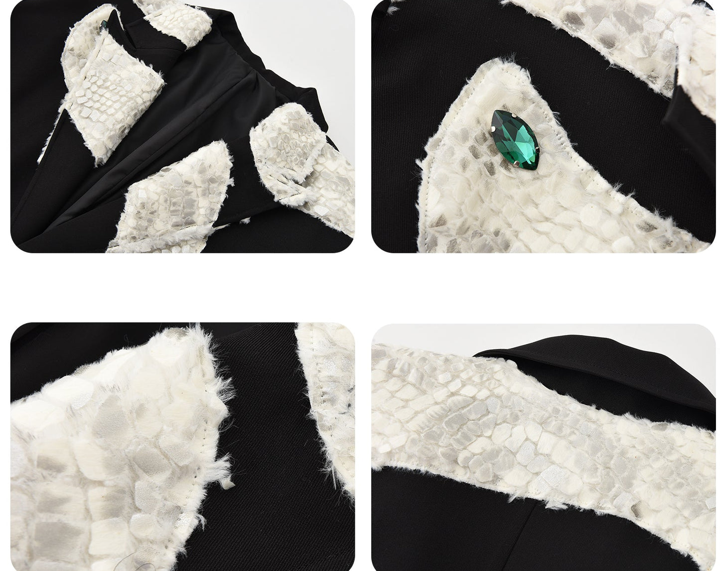 JIECHI  Black Cape Abstract Pattern Blazer - LYON.