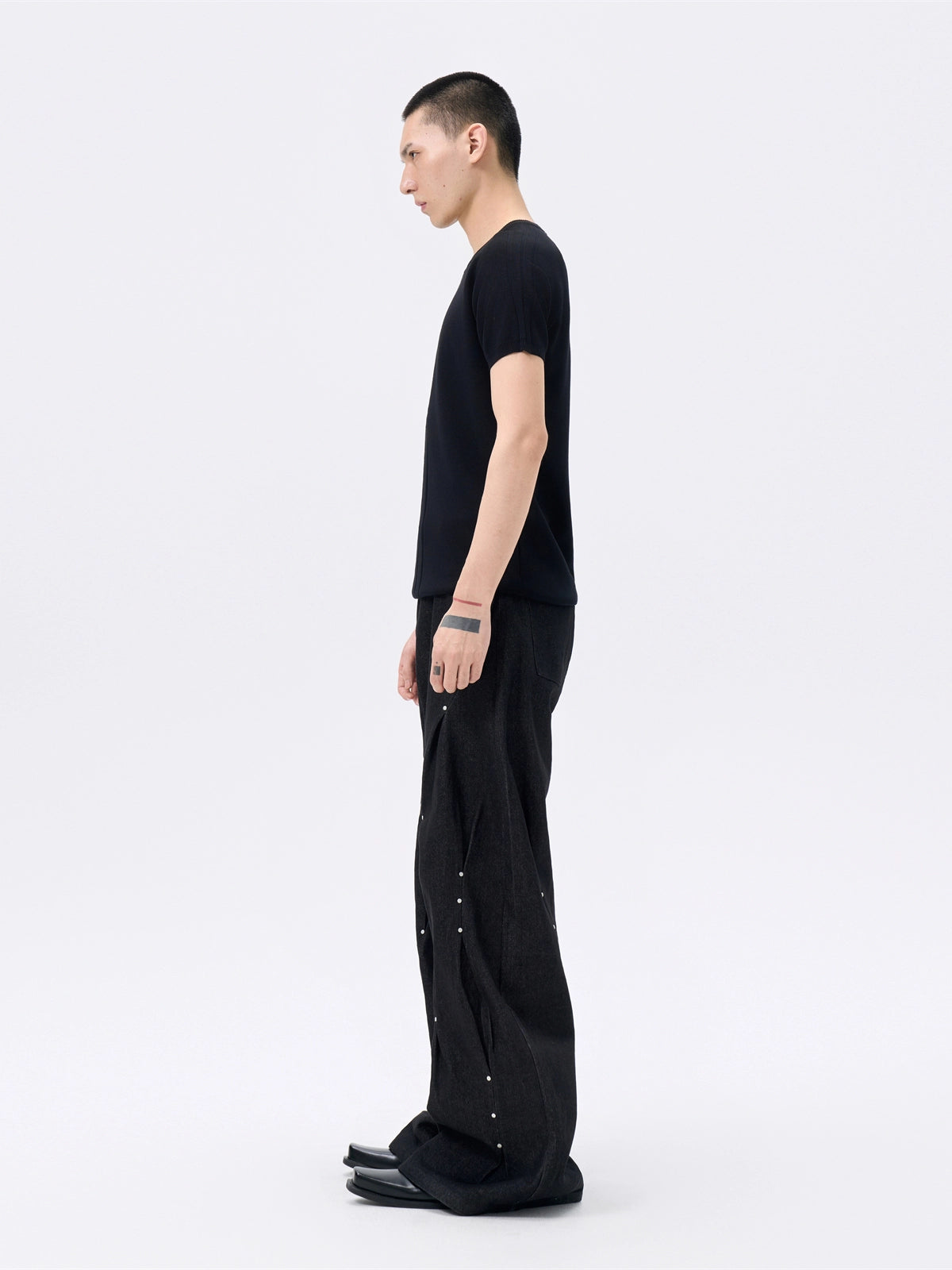 FRKM SCD Pleated Loose Jeans Three-Dimensional Twist A-line Pants - ROMEO.