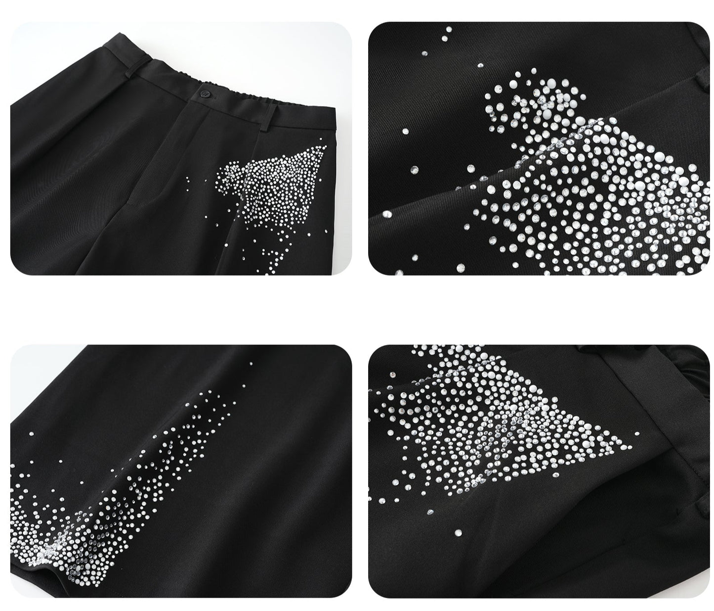 JIECHI  straight-leg loose diamond suit pants - ARNOLD.