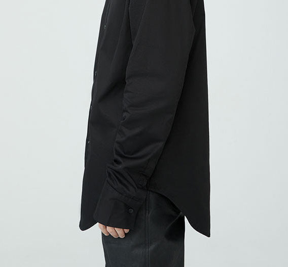 FRKM SCD SS Unisex Slim Long Sleeve Button Black Shirt - GORDON.