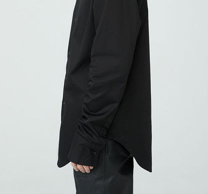 FRKM SCD SS Unisex Slim Long Sleeve Button Black Shirt - GORDON.