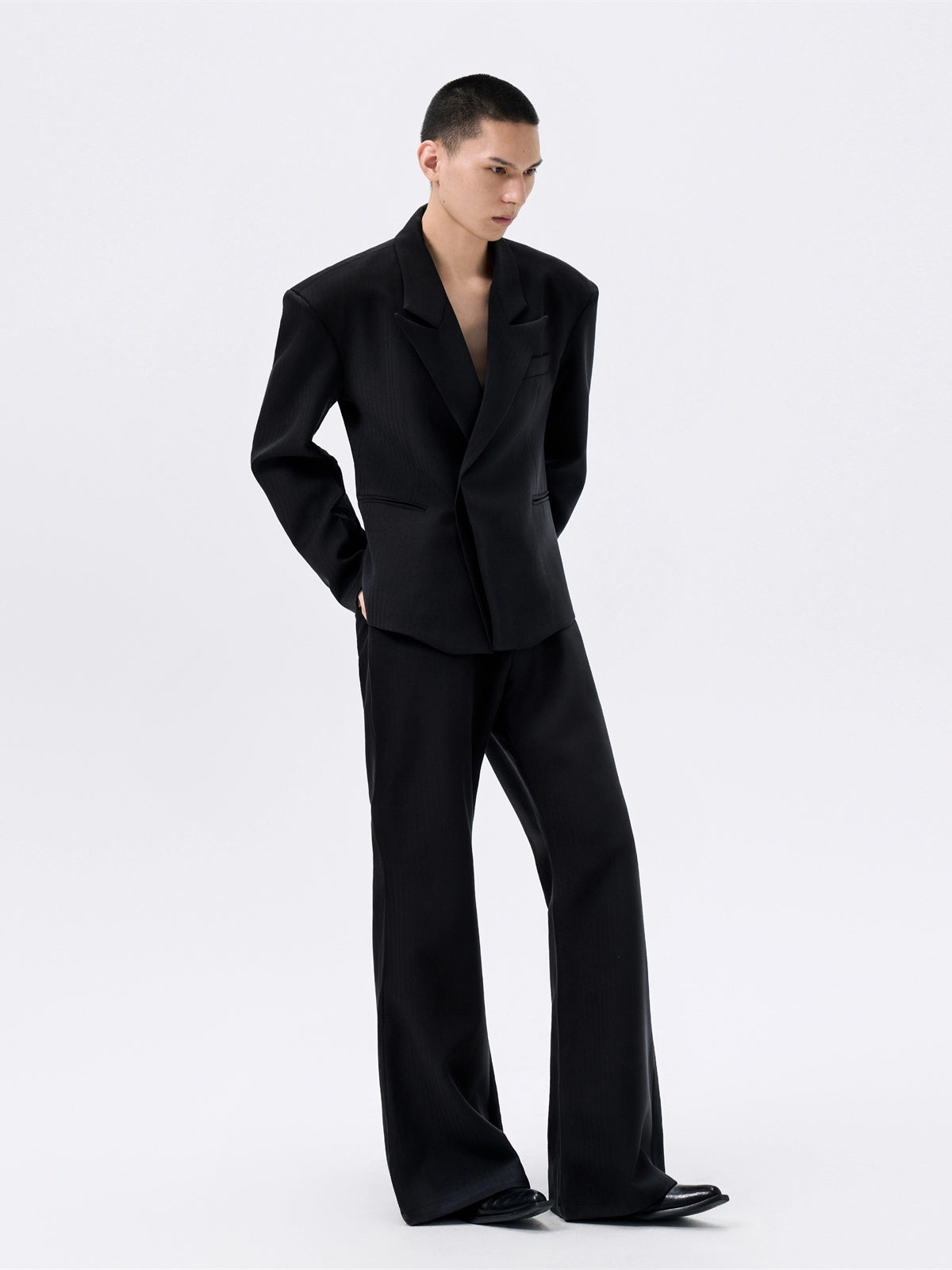 FRKM SCD Herringbone Stripe Hourglass Flared Pants and Suit Set - OSBOURNE.
