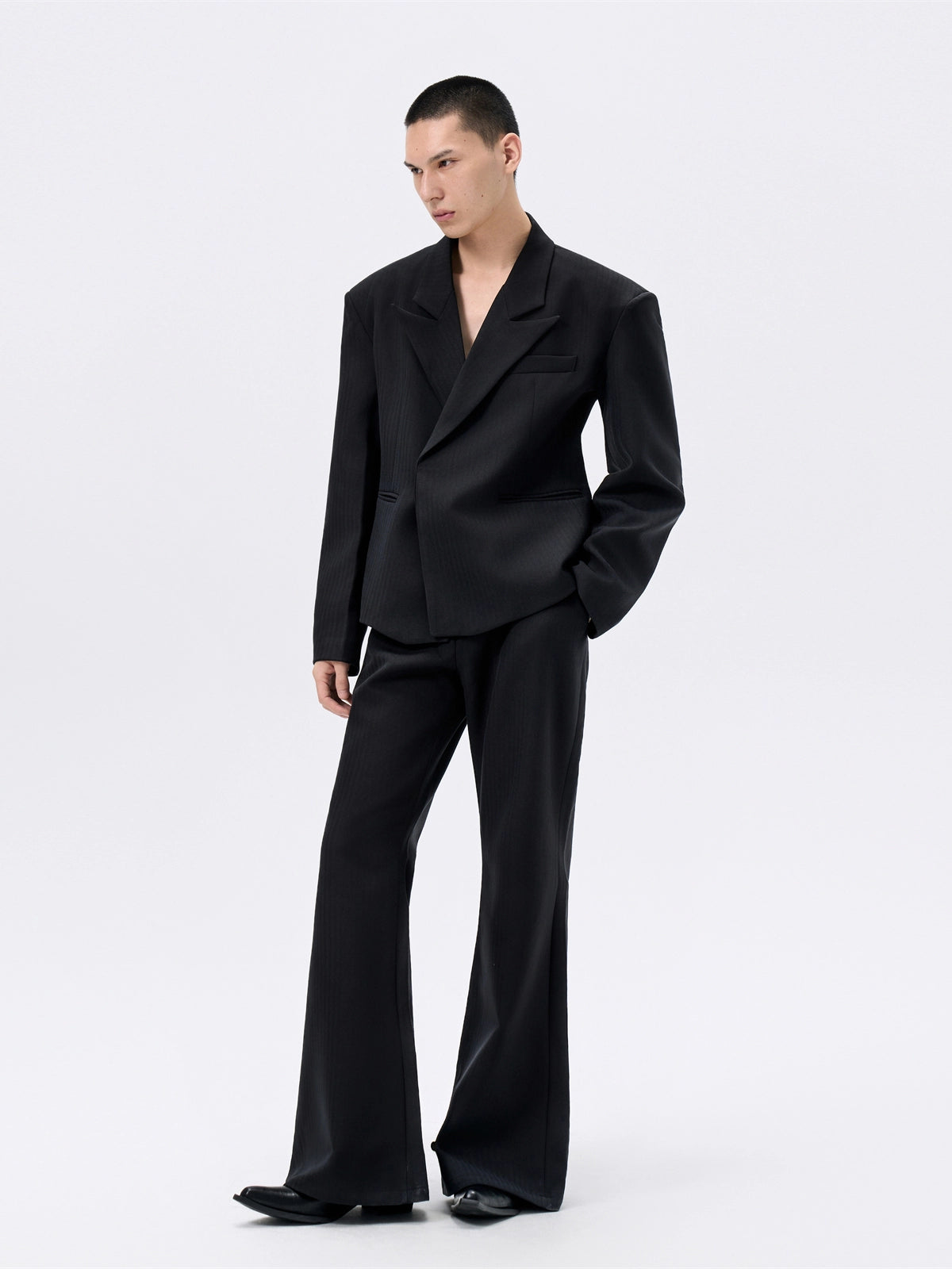 FRKM SCD Herringbone Stripe Hourglass Flared Pants and Suit Set - OSBOURNE.