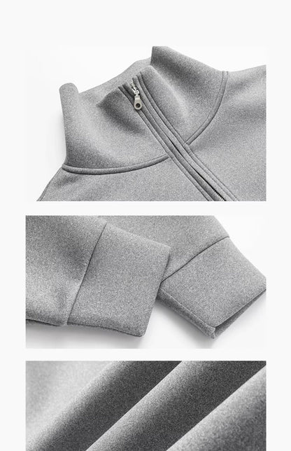 FRKM SCD  Gray Air Cotton Casual Loose Versatile High Neck Unisex Sweatshirt- XYLO.