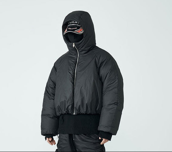 FRKM SCD FW 90 White Duck Down Thick Hooded Neutral Short Jacket - MALCOLM.
