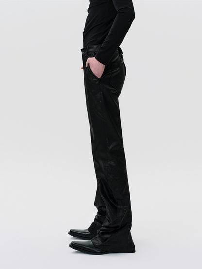 FRKM SCD  Irregular Twist Handmade Wax Layer Casual Pants - CANDY.