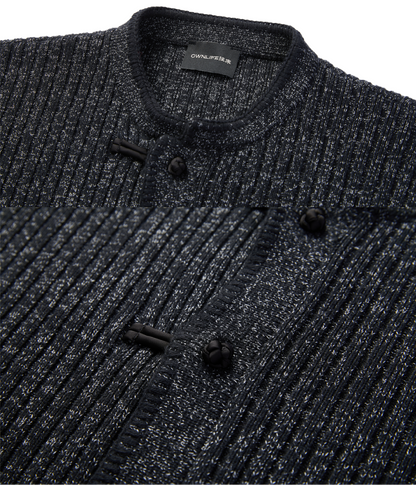 OWNLIFE Wool Black Stand Collar Patch Pocket Coat -MICHEAL.