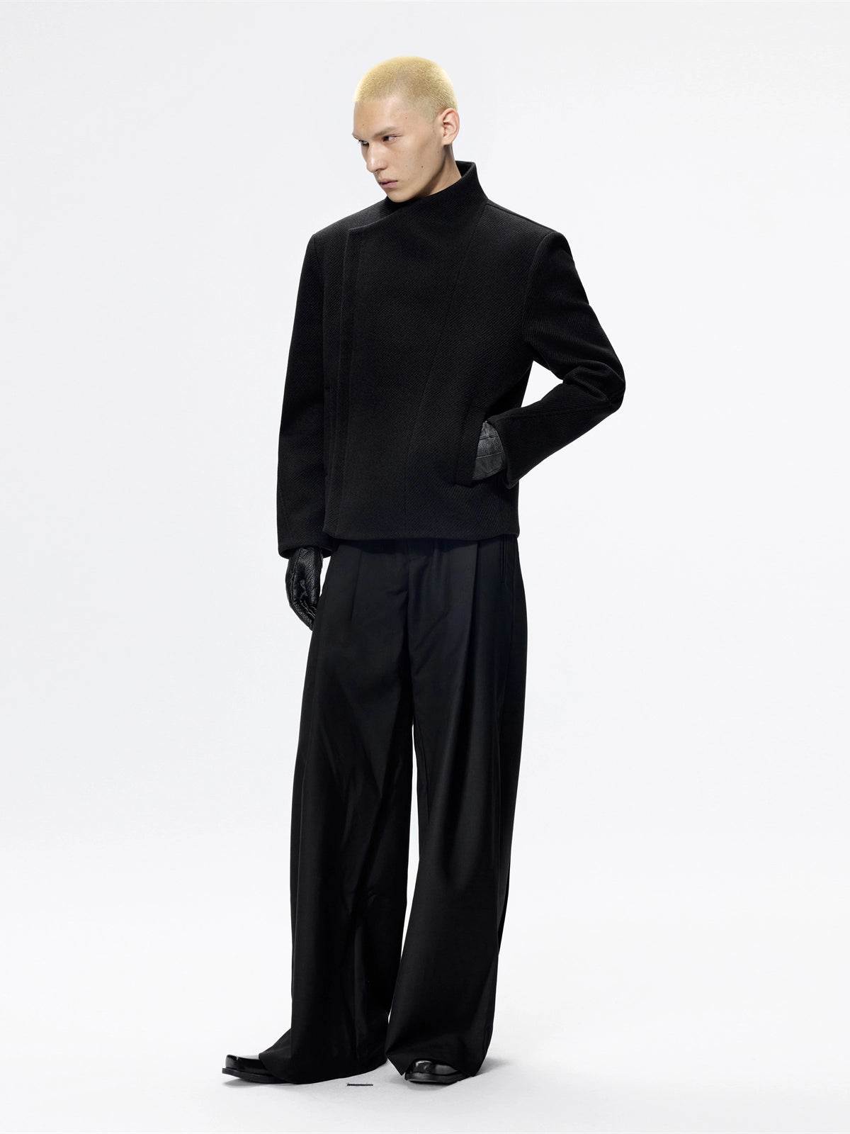 FRKM SCD Deconstructed Scan Flaplar Tweed V-Neck Twill Jacket - ELORY.