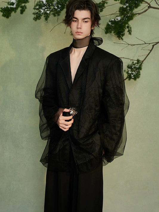 JIECHI silhouette high-end loose suit top- GREG.