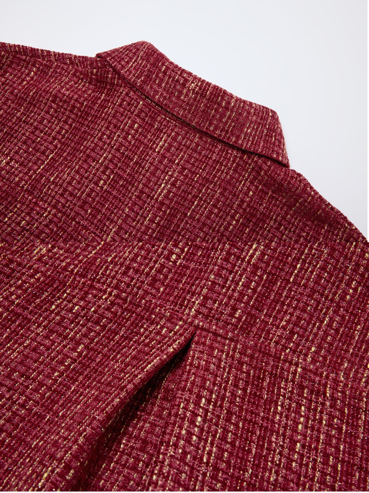 OWNLIFE flowing streamer tweed stand-up collar slinger shirt - SEREPH.