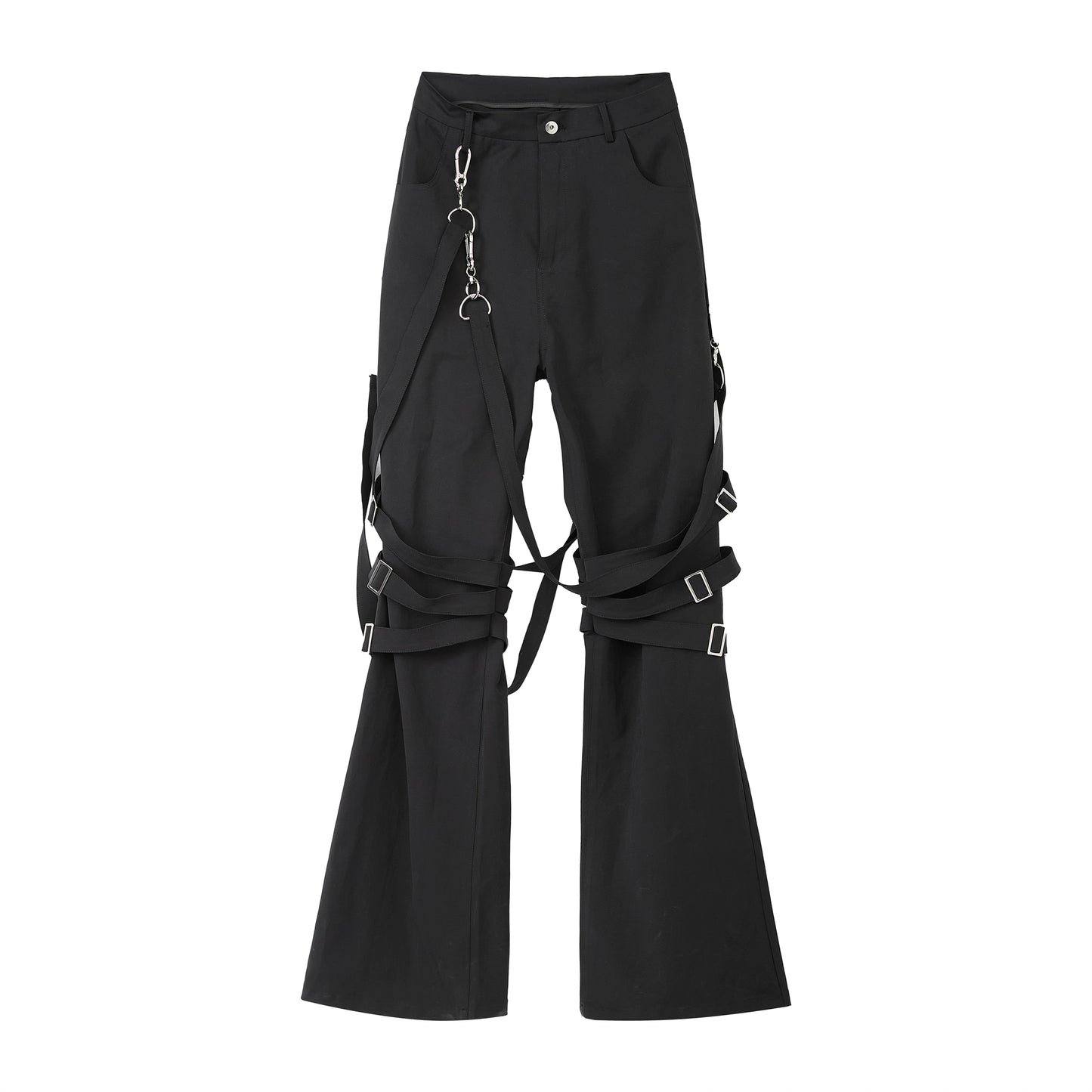 FRKM SCD Strip Strap Knee-cinching A-Shaped Bootcut Casual Pants - ZITA.