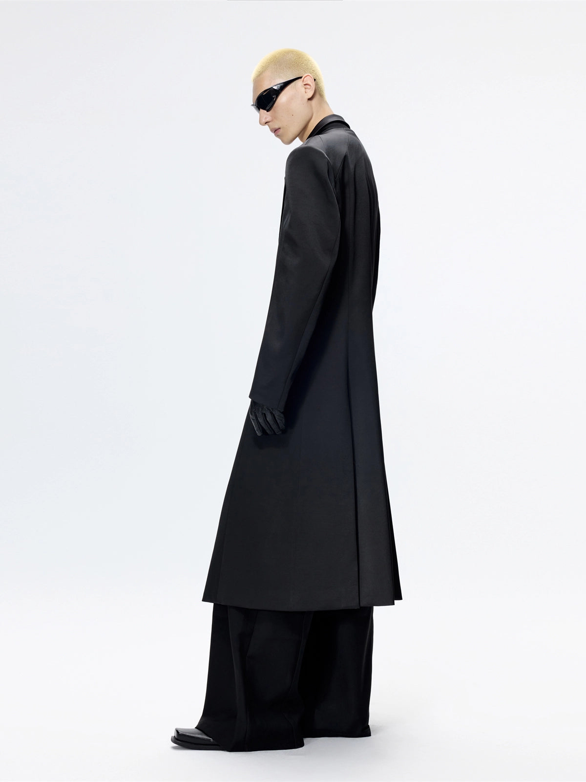 FRKM SCD Wide Haute Couture Black Long Tweed Coat - NOEL.
