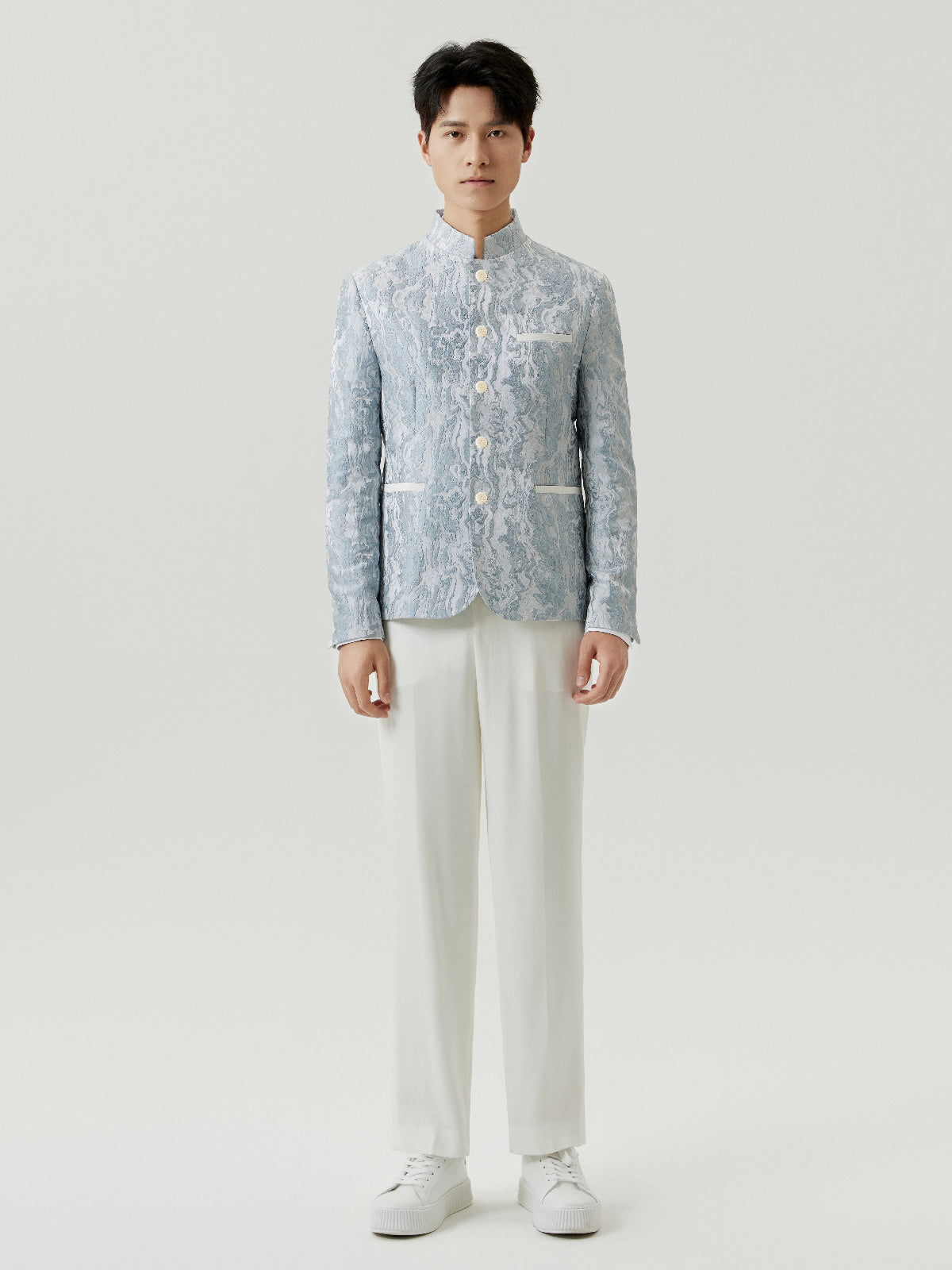 OWNLIFE Silk Straight White Drape Anti-Wrinkle Pants - WILLIAM.