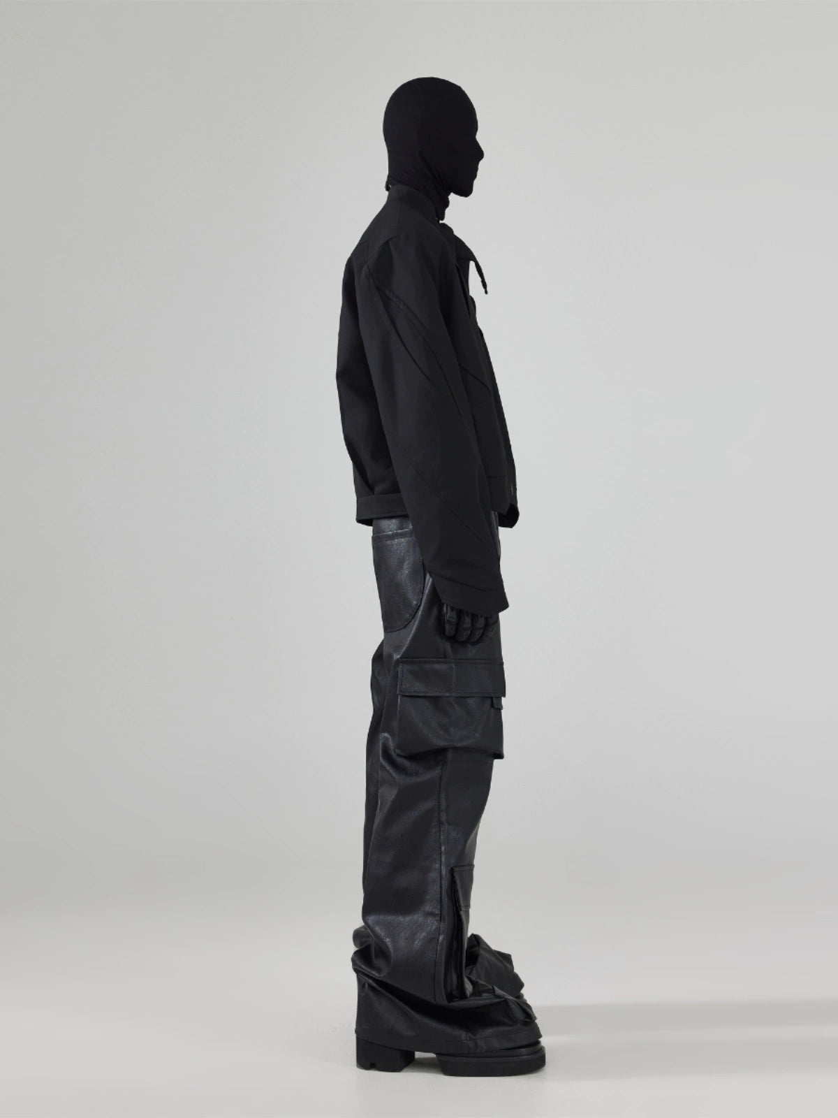FRKM SCD Shaped Cutout Deconstructed Short Loose Black Jacket - HENDRICK.