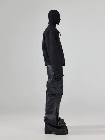 FRKM SCD Shaped Cutout Deconstructed Short Loose Black Jacket - HENDRICK.